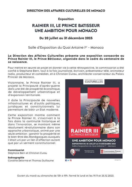 Exposition Rainier III-Prince Bâtisseur
