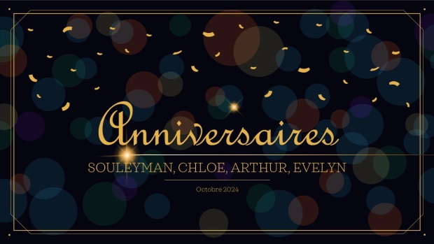 Anniversaires Octobre 2024